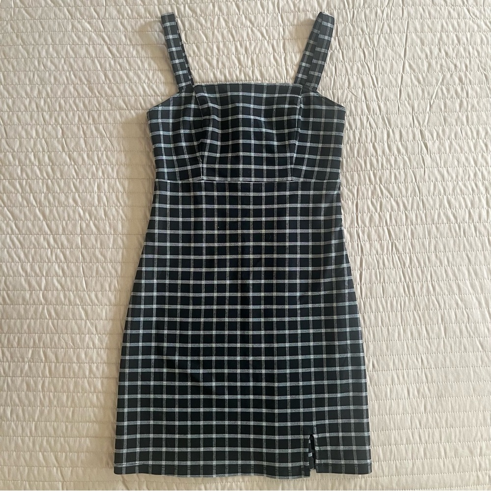 hollister black and white plaid dress